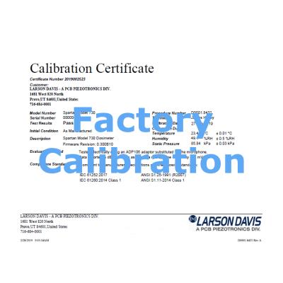 calibration and certification for dsp82 w/o mic and preamp.